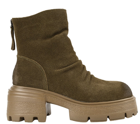 Bocanci casual, dama, FORMAZIONE, D28-3F kaki, piele intoarsa